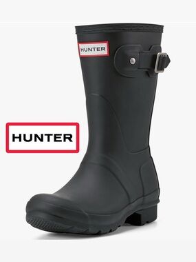 Hunter Original Short Boot - unisex -black - Size 37EU (5US Men’s / 6US Women’s)